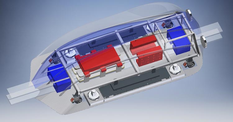 Innenansicht des geplanten Hyperloop-Pods.