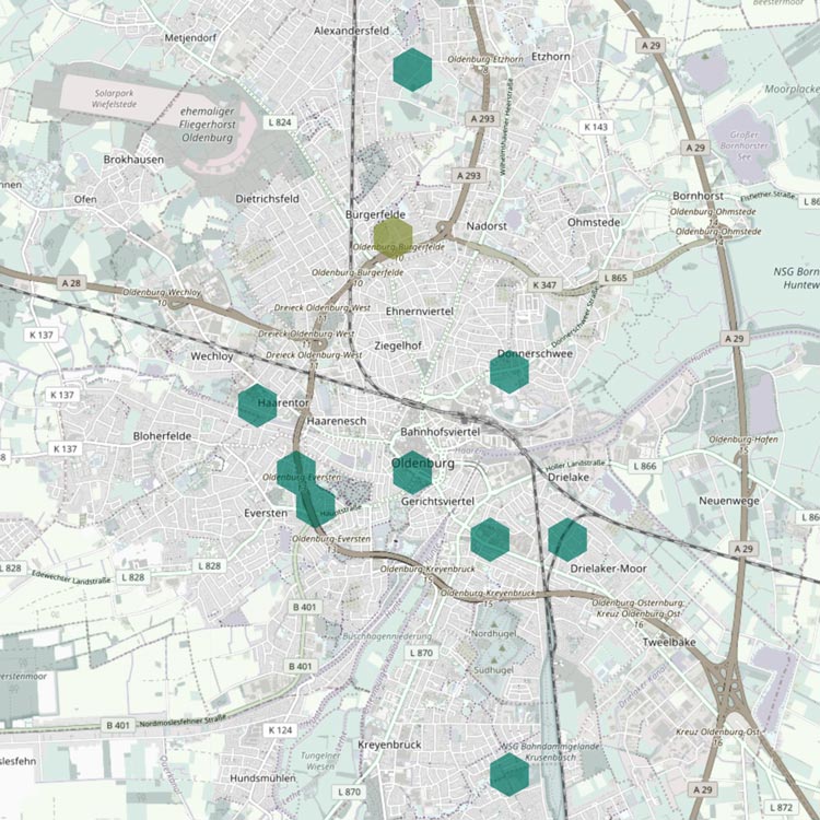 In Oldenburg werden zurzeit zehn Sensoren eingesetzt.