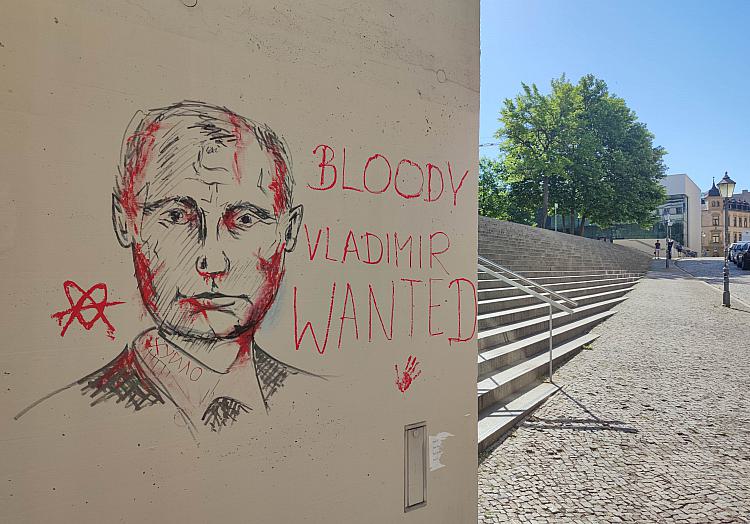 Anti-Putin-Graffiti in Halle (Saale), über dts Nachrichtenagentur