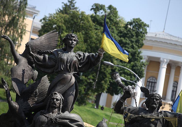 Ukrainische Flagge in Kiew (Archiv), über dts Nachrichtenagentur