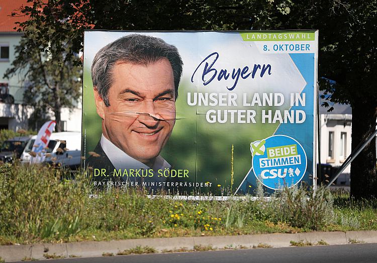 CSU-Wahlplakat zur Landtagswahl in Bayern 2023 am 15.09.2023, über dts Nachrichtenagentur