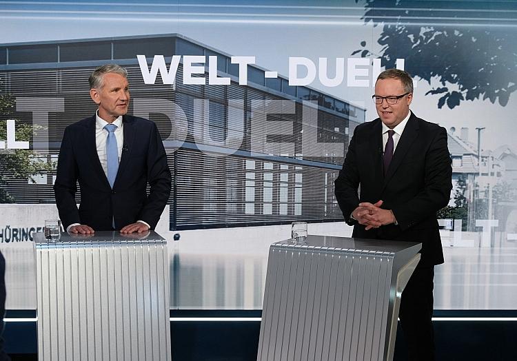 TV-Duell Höcke/Voigt am 11.04.2024, Martin Lengemann/WELT via dts Nachrichtenagentur