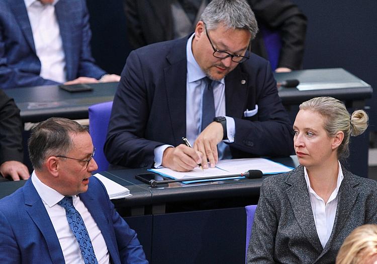 AfD-Spitzenpolitiker Keuter, Chrupalla, Weidel (Archiv), via dts Nachrichtenagentur