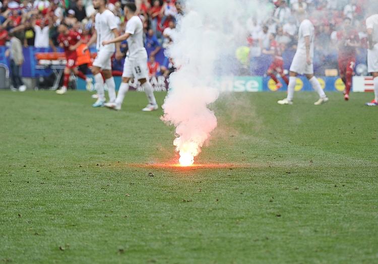 Pyro auf dem Spielfeld bei der EM 2024 (Archiv), via dts Nachrichtenagentur