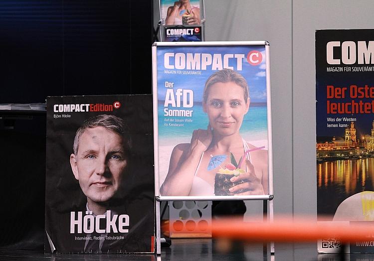 Compact-Stand auf AfD-Parteitag (Archiv), via dts Nachrichtenagentur