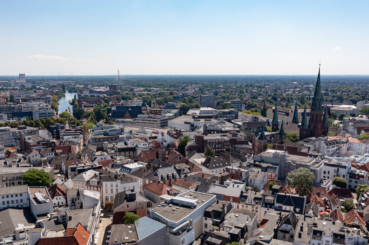 Die Stadt Oldenburg von oben.