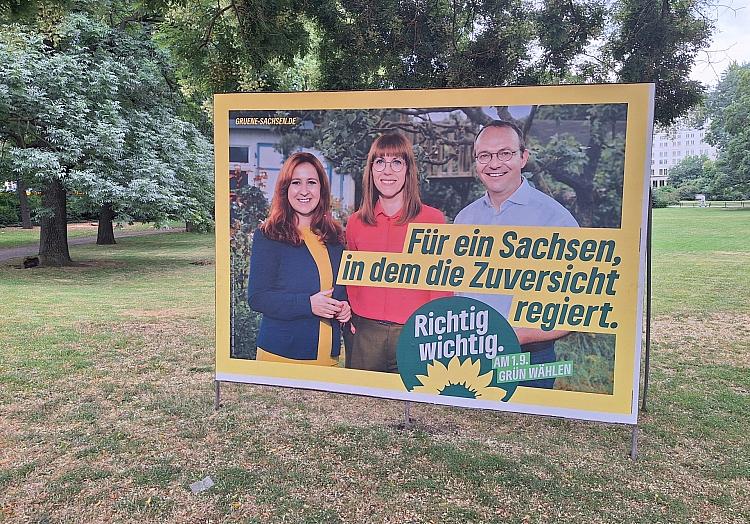 Grünen-Wahlplakat zur Landtagswahl in Sachsen (Archiv), via dts Nachrichtenagentur