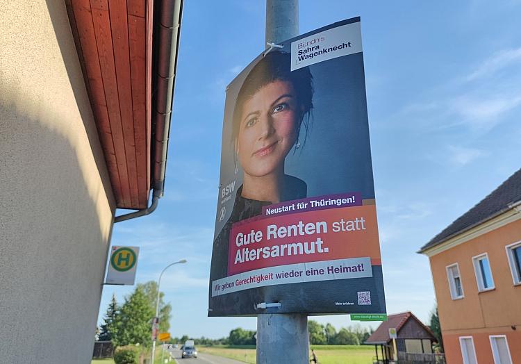 BSW-Wahlplakat zur Landtagswahl in Thüringen (Archiv), via dts Nachrichtenagentur