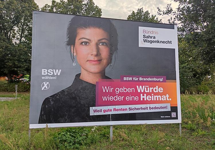 BSW-Wahlplakat zur Landtagswahl in Brandenburg (Archiv), via dts Nachrichtenagentur