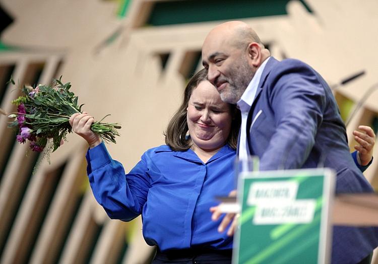 Ricarda Lang und Omid Nouripour bei ihrer Wiederwahl auf der 49. Bundesdelegiertenkonferenz (Archiv), via dts Nachrichtenagentur