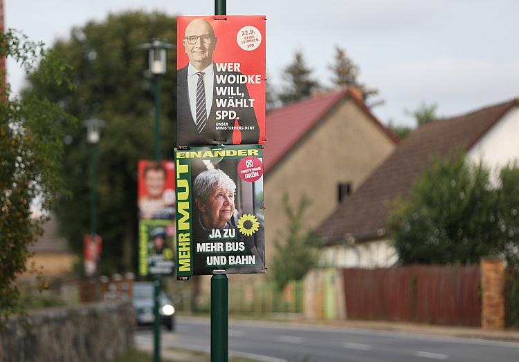 Wahlplakate von SPD und Grünen zur Landtagswahl in Brandenburg (Archiv), via dts Nachrichtenagentur