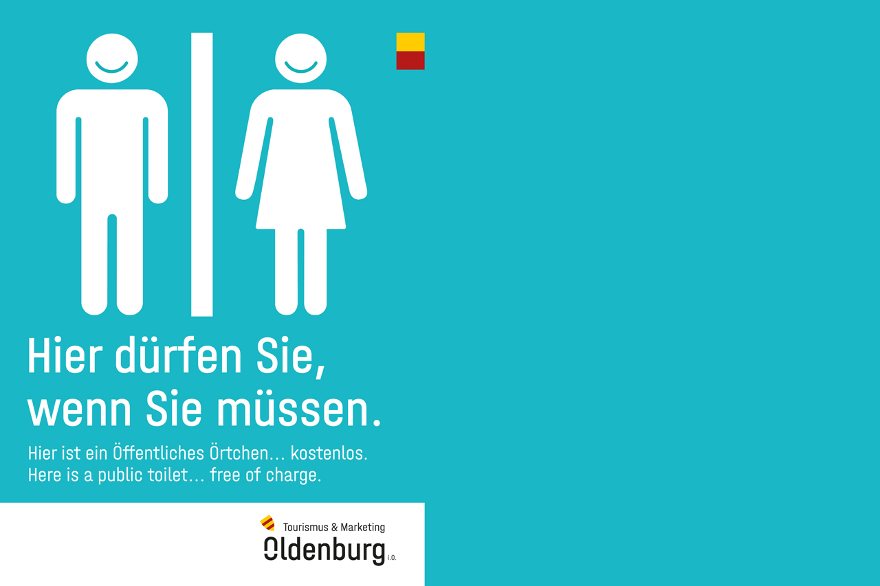 Mit diesen Aufklebern sind die „Öffentlichen Örtchen“ in Zukunft sofort erkennbar.