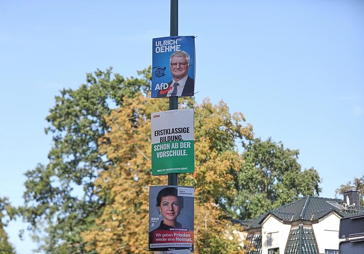 Wahlplakate von AfD, CDU und BSW zur Landtagswahl in Sachsen (Archiv), via dts Nachrichtenagentur