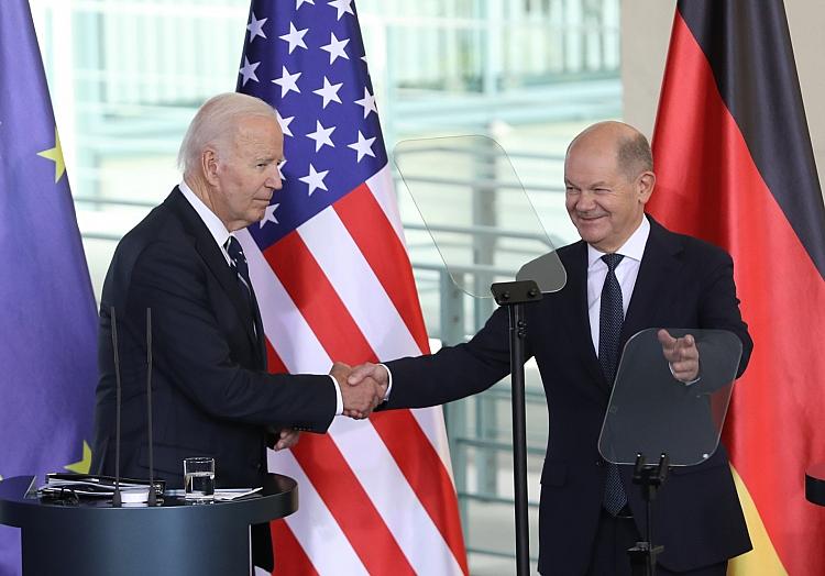 Joe Biden und Olaf Scholz am 18.10.2024, via dts Nachrichtenagentur