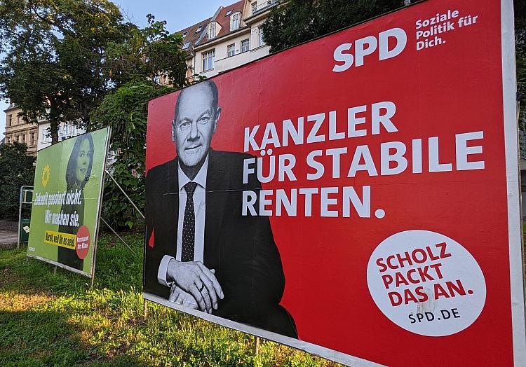 Wahlplakate von Grünen und SPD zur Bundestagswahl 2021 (Archiv), via dts Nachrichtenagentur