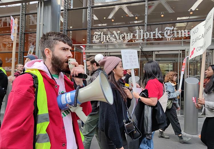 Mitarbeiterprotest bei der New York Times am 04.11.2024, via dts Nachrichtenagentur