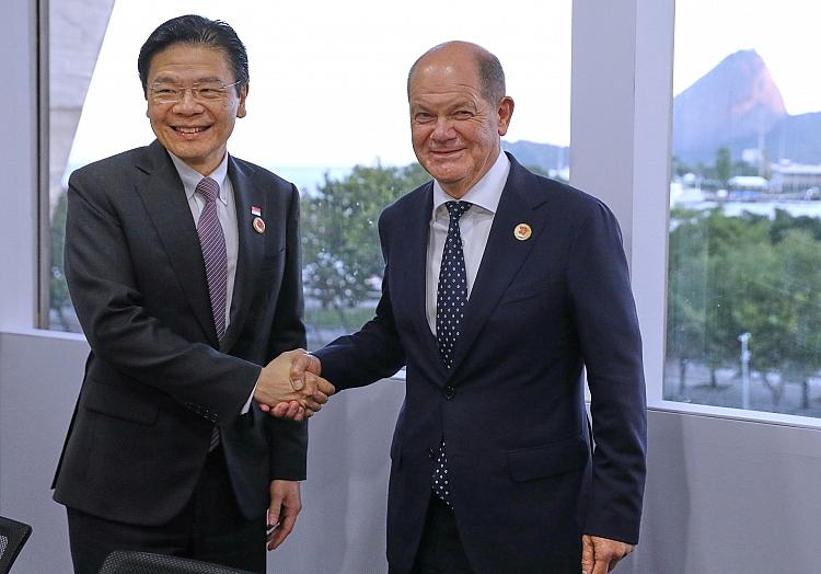 Lawrence Wong und Olaf Scholz in Rio am 18.11.2024, via dts Nachrichtenagentur