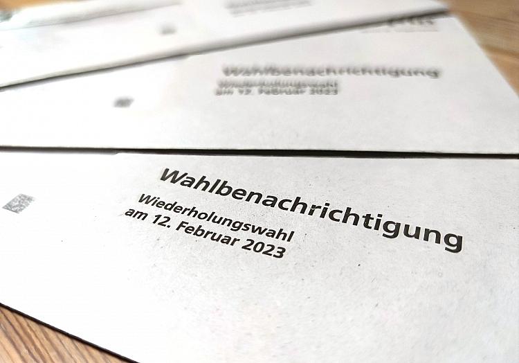 Benachrichtigung für Wiederholungswahl in Berlin am 12.02.2023, via dts Nachrichtenagentur