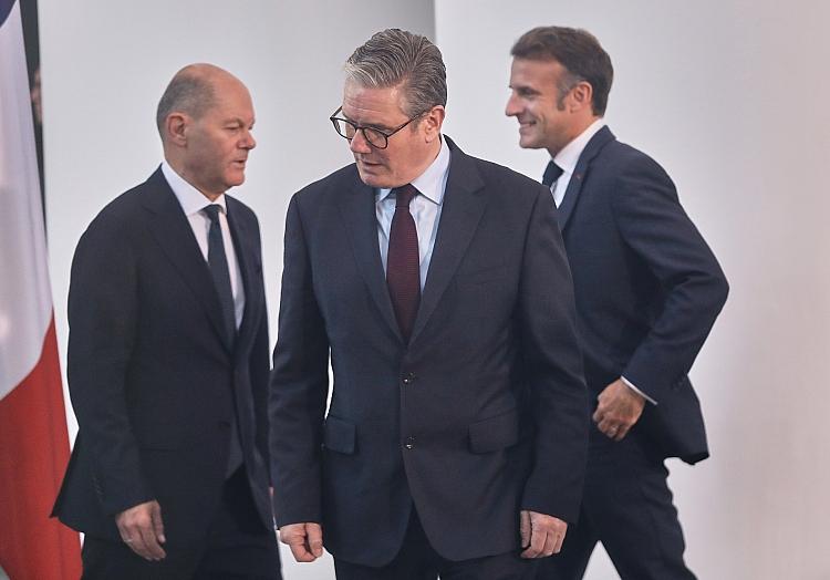 Scholz, Starmer, Macron (Archiv), via dts Nachrichtenagentur