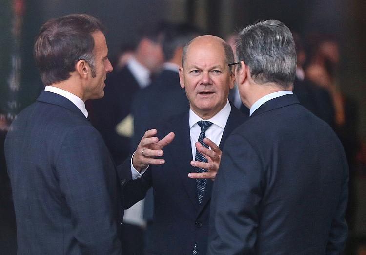 Emmanuel Macron, Olaf Scholz, Keir Starmer (Archiv), via dts Nachrichtenagentur